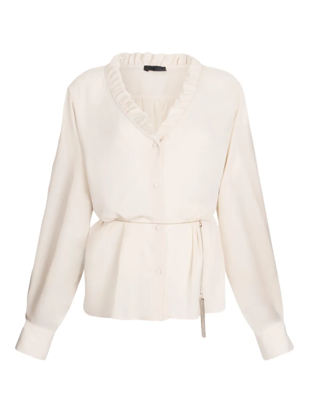LIU JO Better georgette blouse met ruches Beige