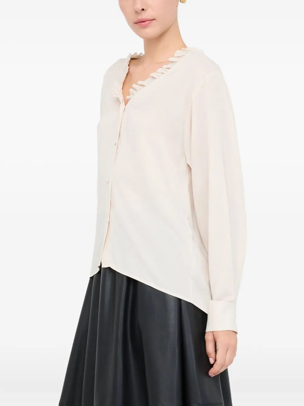 LIU JO Better georgette blouse met ruches Beige