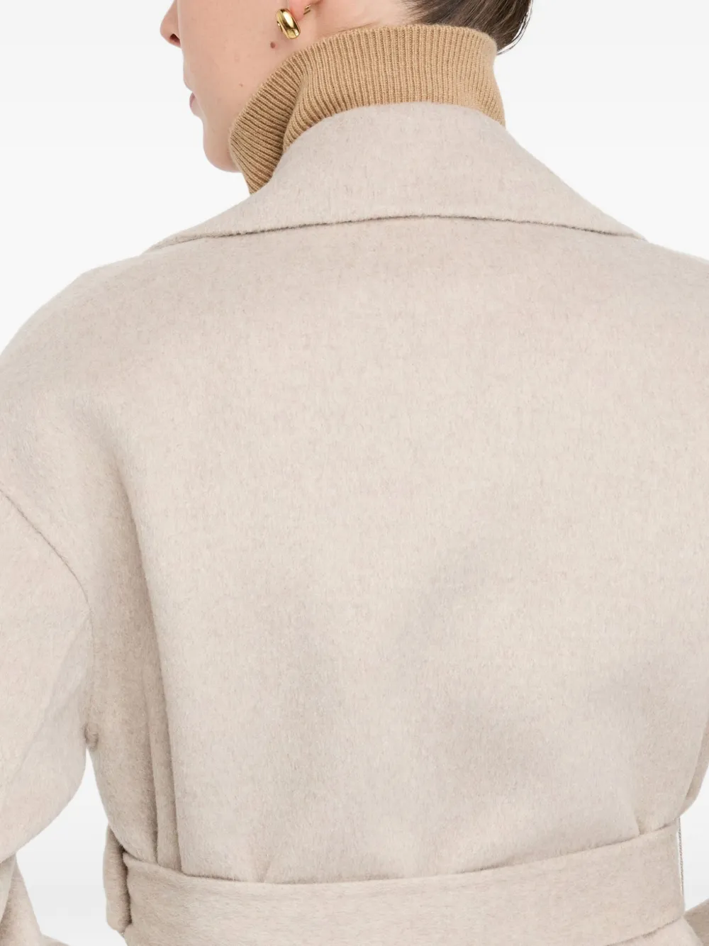 Liu •jo Belted Coat With Long Sleeves In Neutral