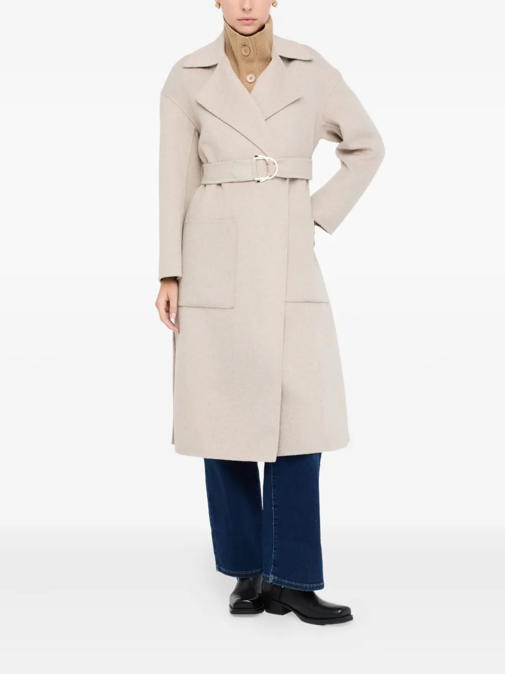 LIU JO belted notched-collar coat | Single Breasted Coats | Image 2