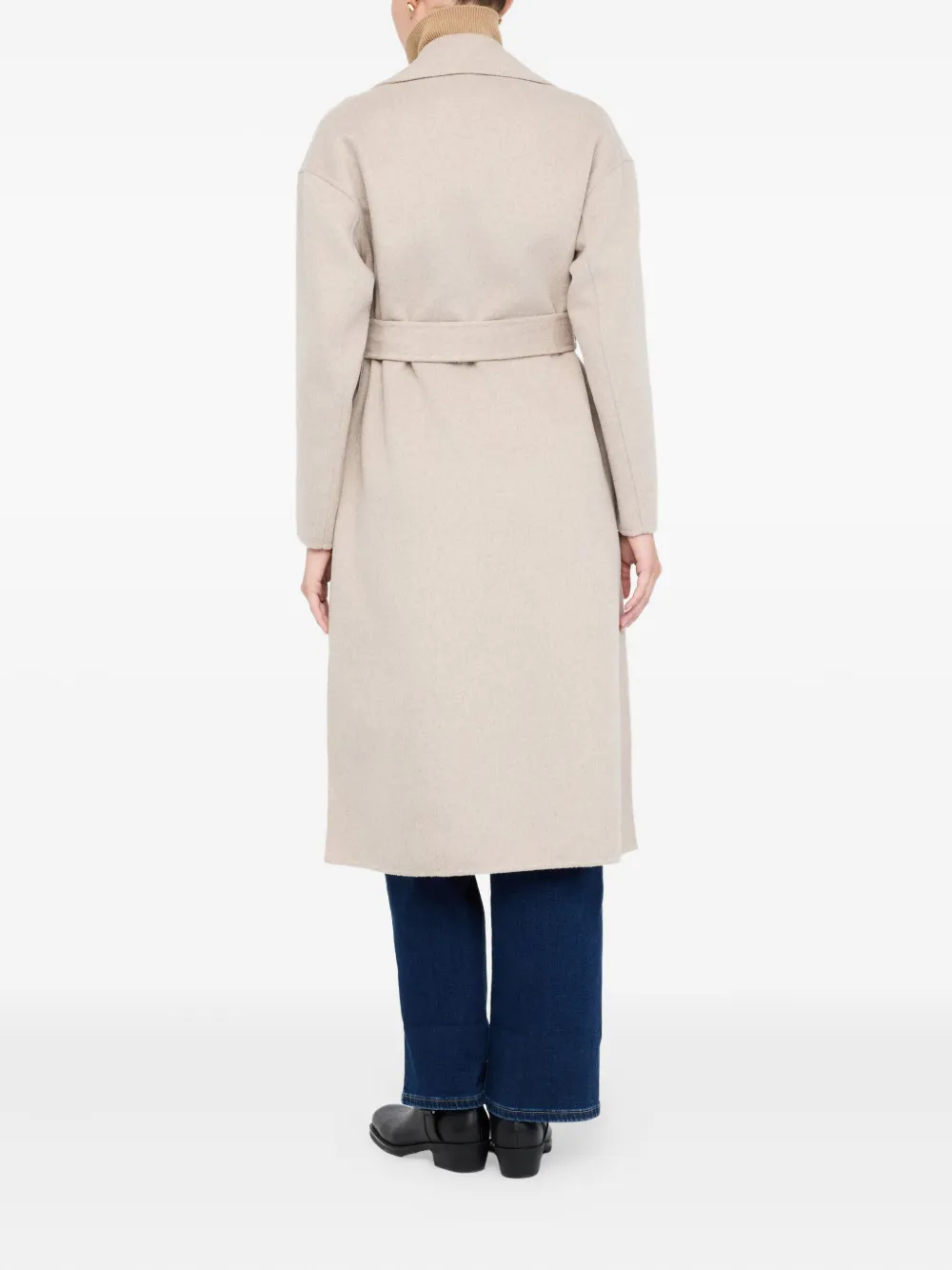 Liu •jo Belted Coat With Long Sleeves In Neutral