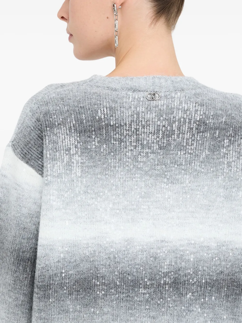 Liu •jo Knit Dress With Sequins In Gray