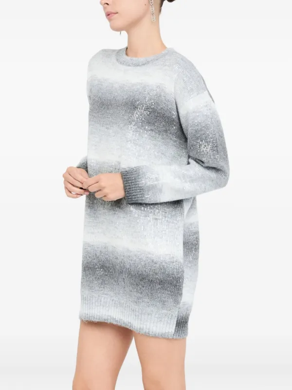 LIU JO Ombre Sequin Knit Dress Grey FARFETCH JO