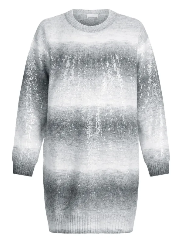 LIU JO Ombre Sequin Knit Dress Grey FARFETCH IN