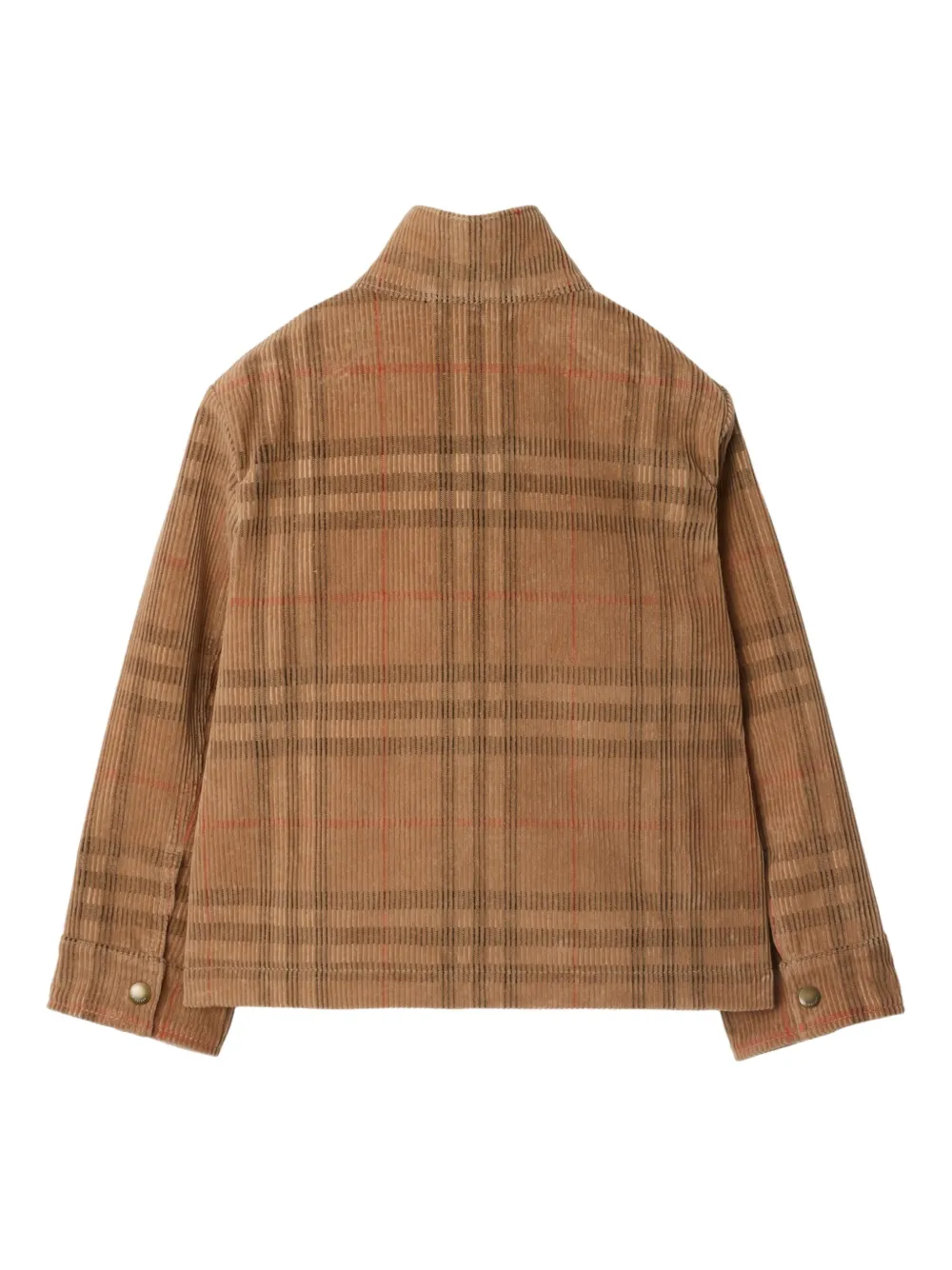 Burberry Kids Geruit ribfluwelen jack ARCHIVE BEIGE IP CHK