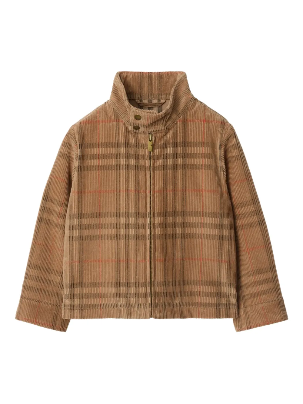 Burberry Kids Geruit ribfluwelen jack ARCHIVE BEIGE IP CHK