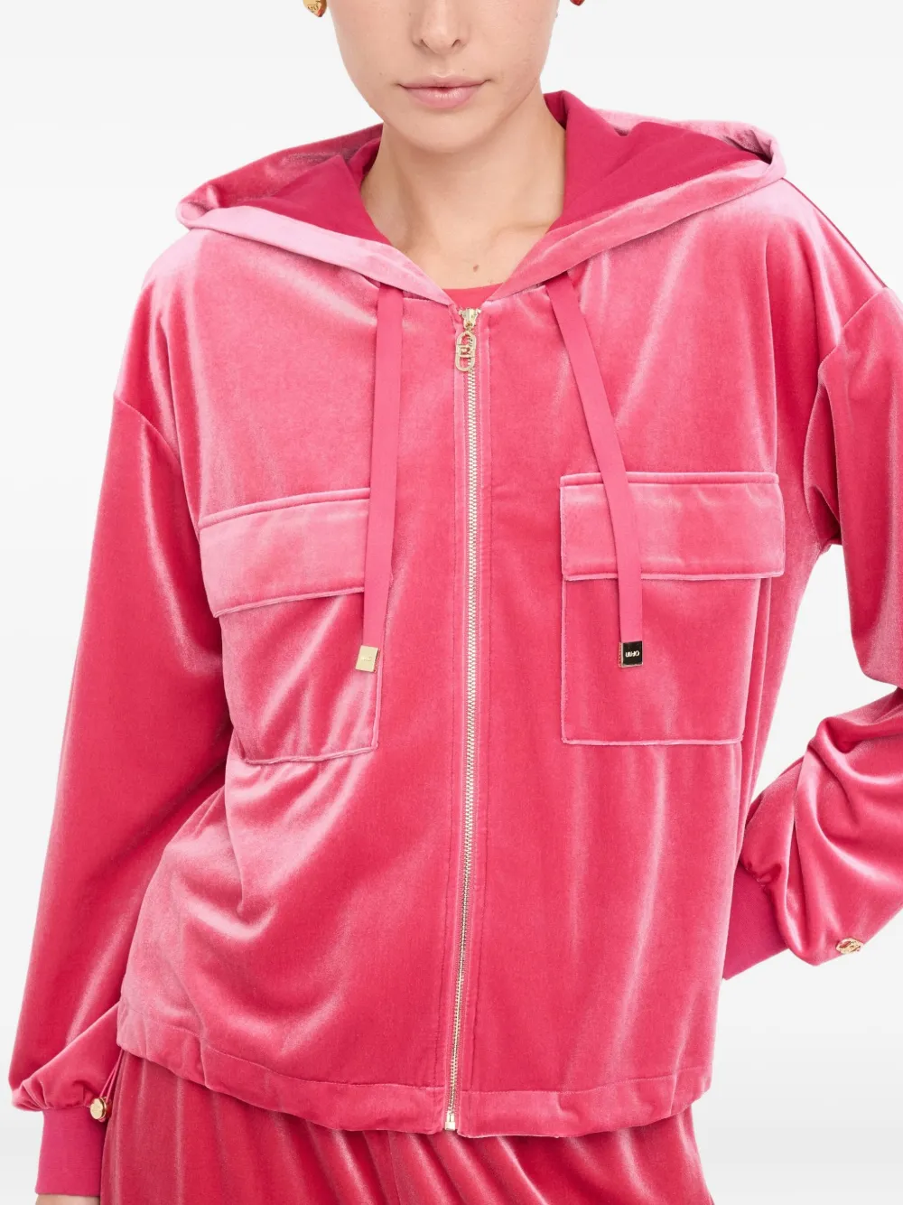 LIU JO Hoodie met rits Roze