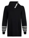 LIU JO roll-neck striped-cuff top - Black