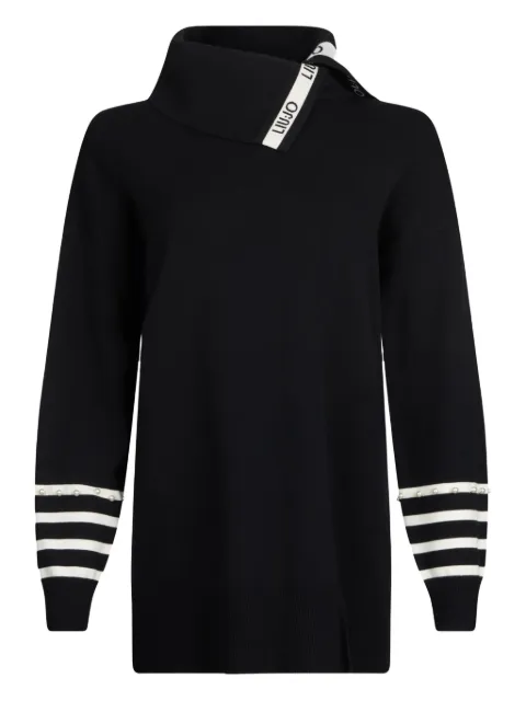 LIU JO roll-neck striped-cuff top