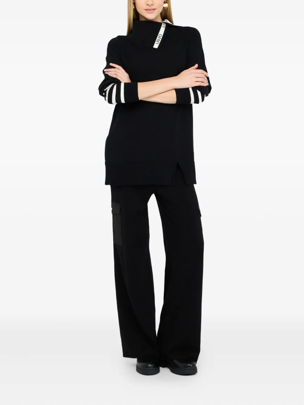 LIU JO roll-neck striped-cuff top | Knitted Sweaters | Image 2