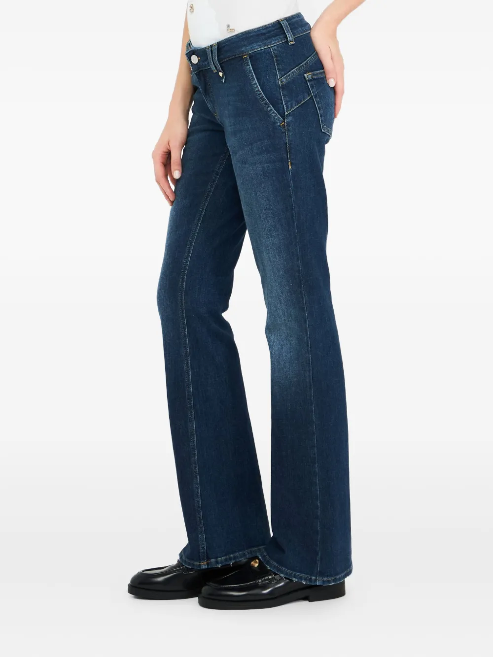 Liu •jo Logo-patch Bootcut Jeans In Blue
