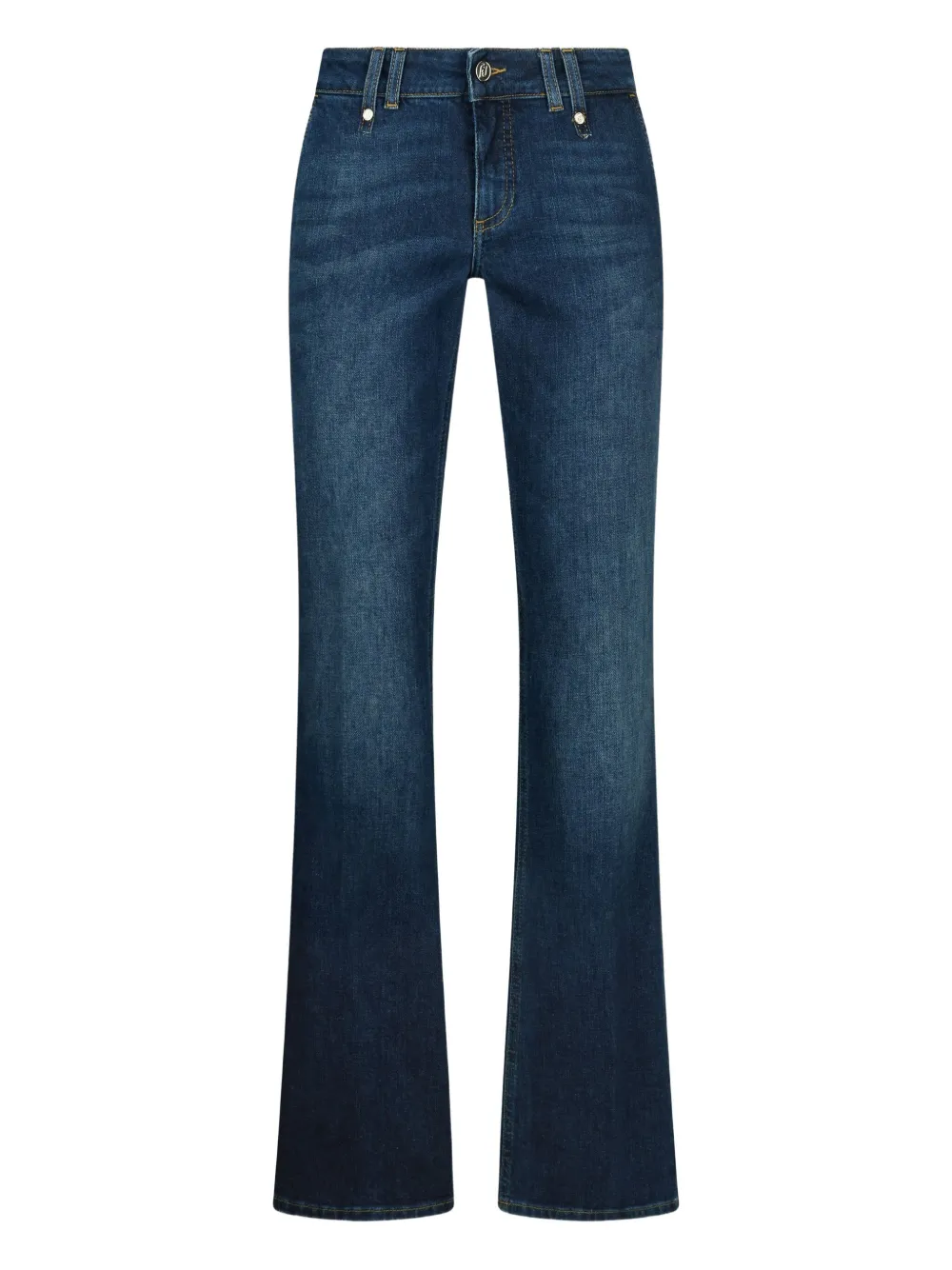 Liu •jo Logo-patch Bootcut Jeans In Blue