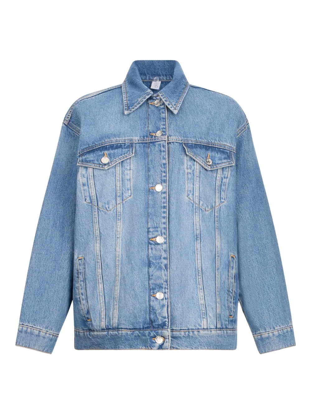 Liu •jo Removable-fur Shirt-collar Denim Jacket In Blue