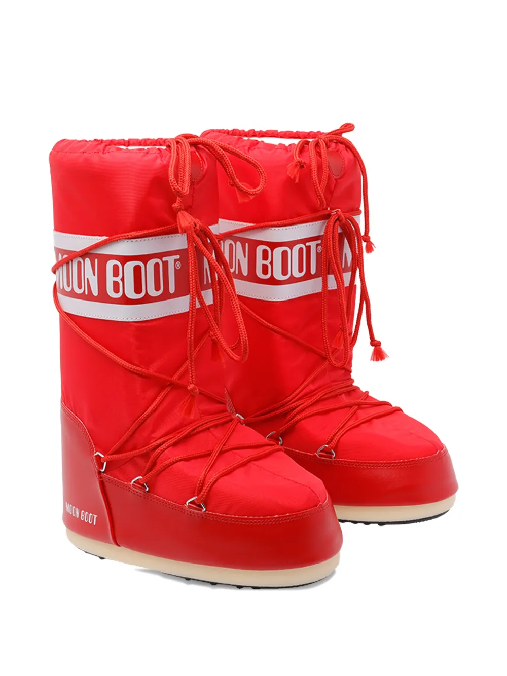 Moon Boot lace-up padded boots Red