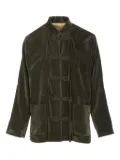 Uma Wang Kippy frog-closure velvet jacket - Green