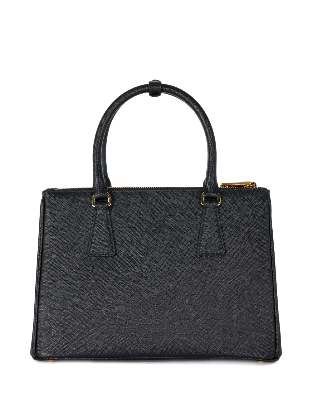 Prada Leren schoudertas met handvat - Zwart