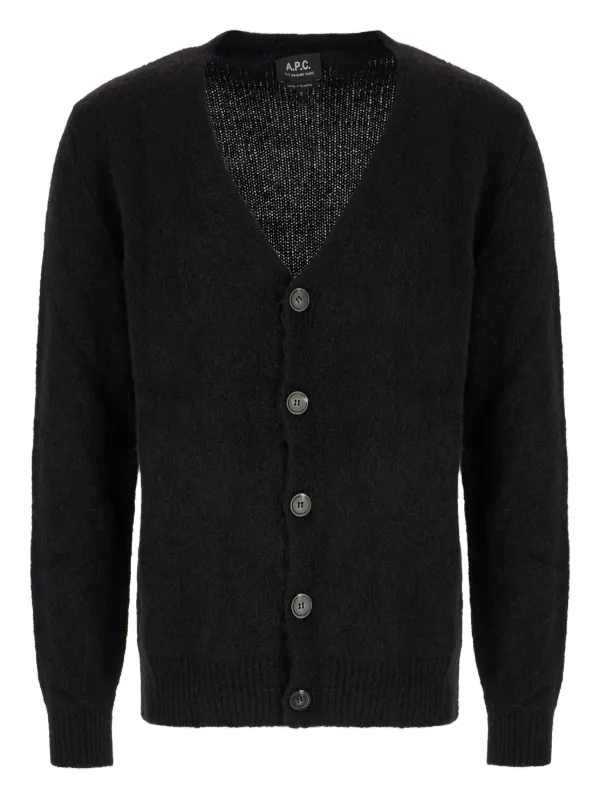A.P.C. ブラック Vネック カーディガン M A.P.C. Vネック カーディガン | ブラック | FARFETCH JP