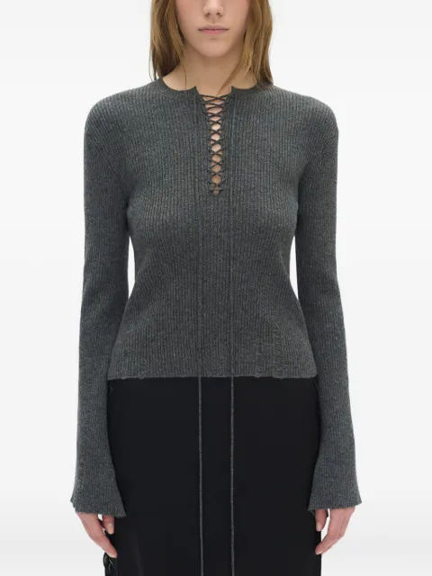 Ann Demeulemeester distressed ribbed top