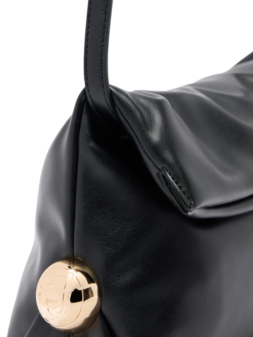 Liu •jo Black Clutch With Sophisticated Ruched Texture In Metallic
