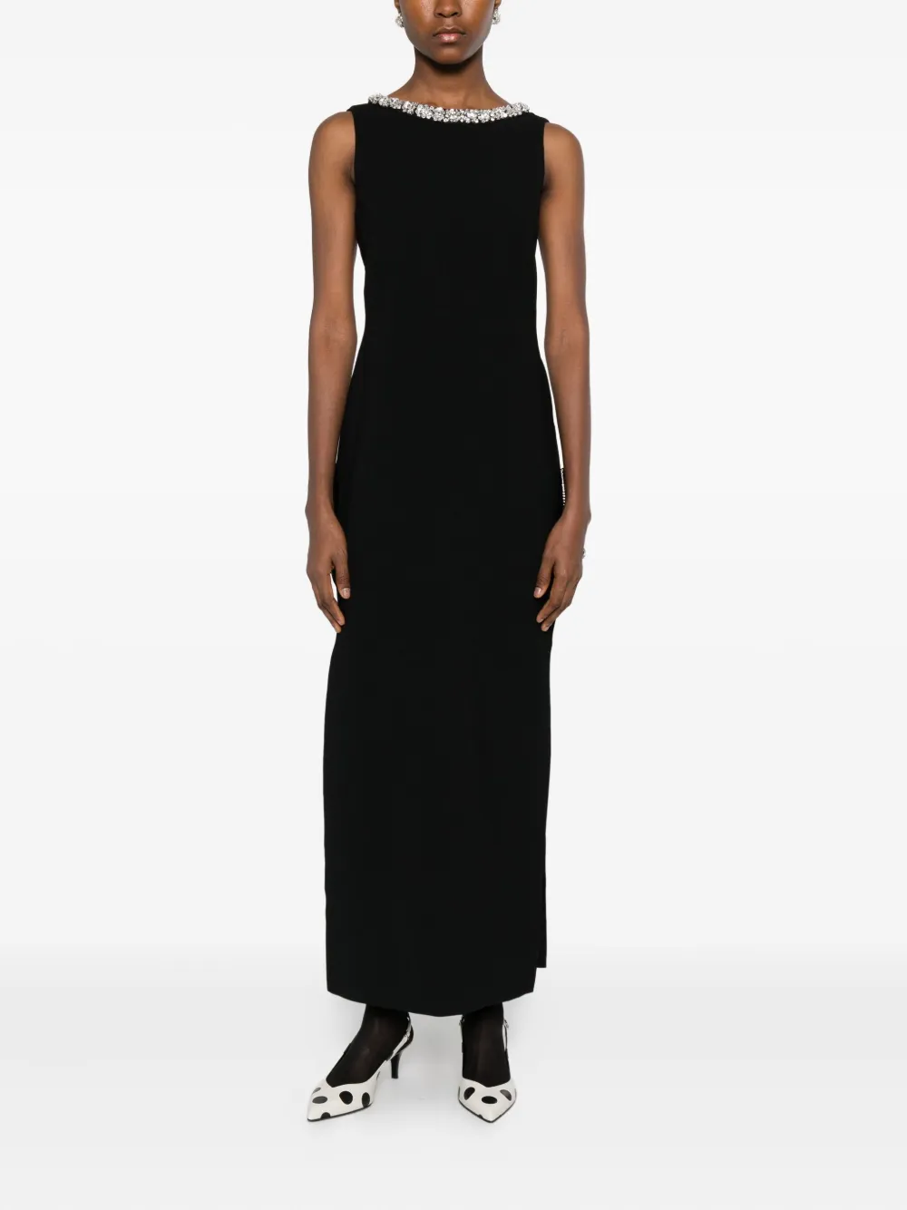 Maje embellished cut-out dress - Zwart