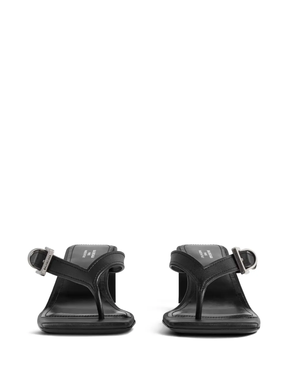 Balenciaga 55 mm sandalen met vierkante neus en gespsluiting Zwart
