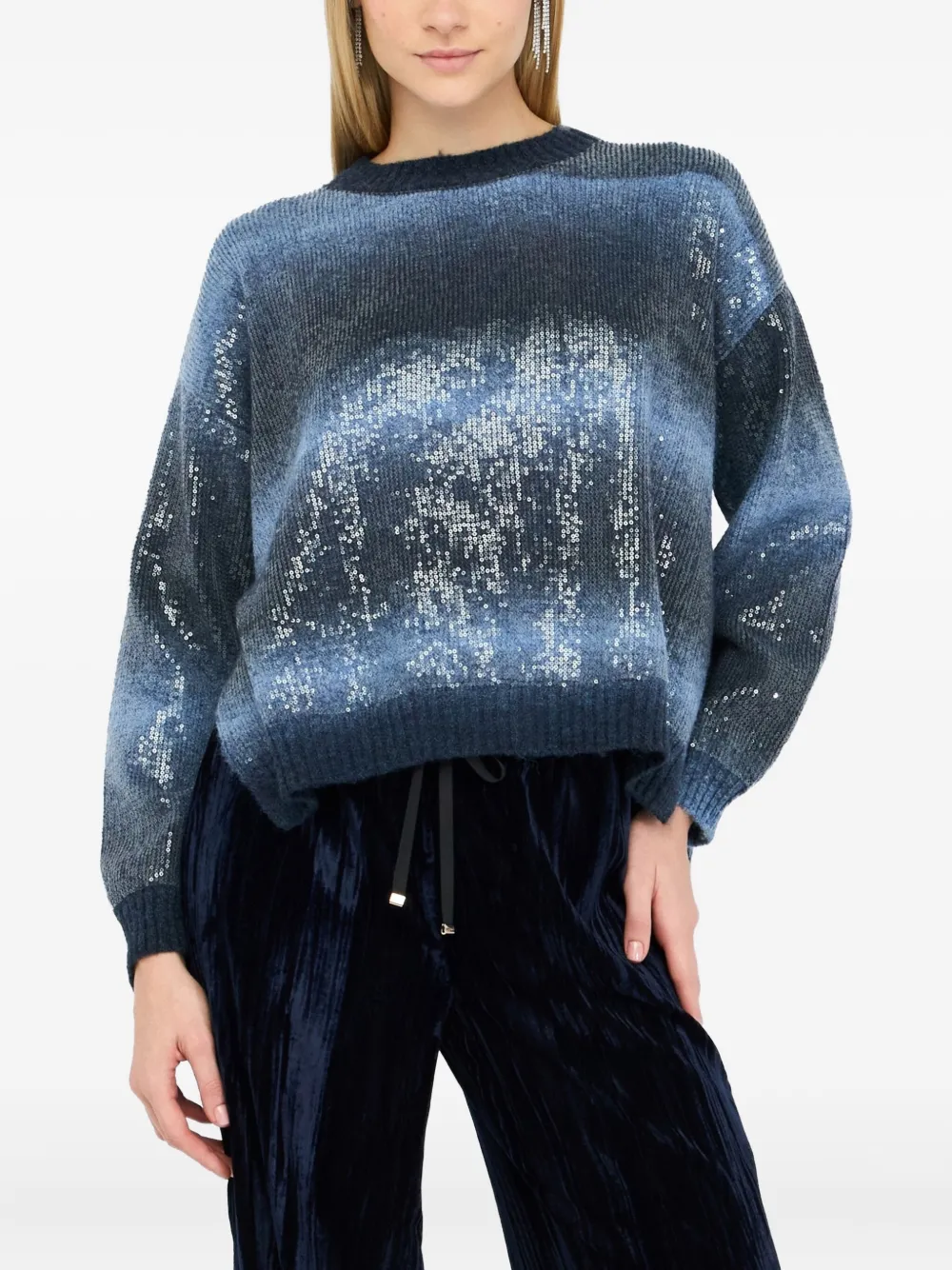 Liu •jo Jumper With Sequins In Blue