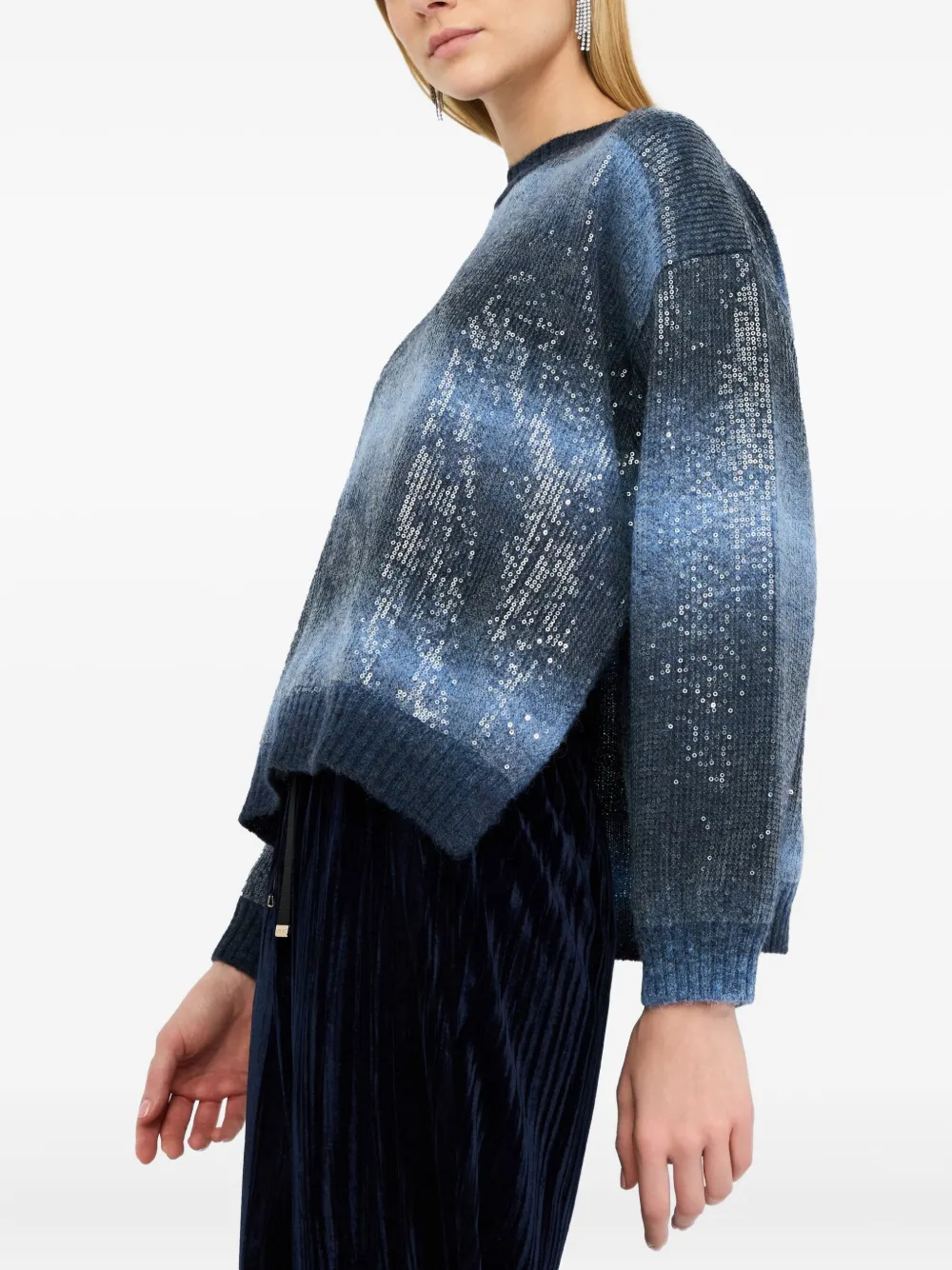 Liu •jo Jumper With Sequins In Blue