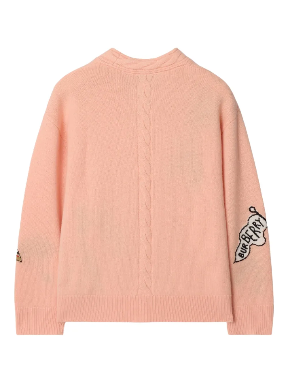 Burberry Kids Kabelgebreid vest met London Guards patroon Roze