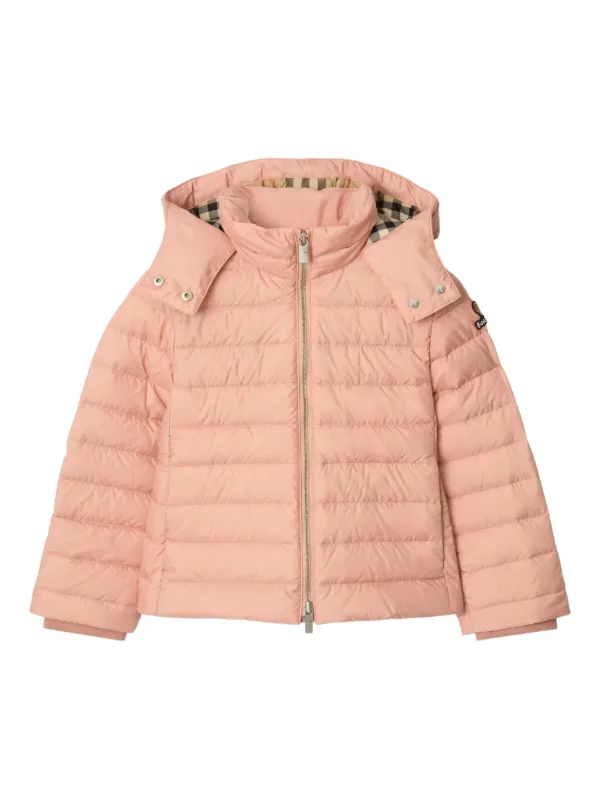 Burberry Kids Hooded Puffer Jacket Pink FARFETCH OM