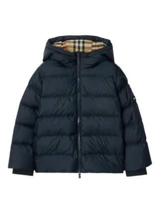 Burberry Kids フーデッド パデッドジャケット | ブルー | FARFETCH JP