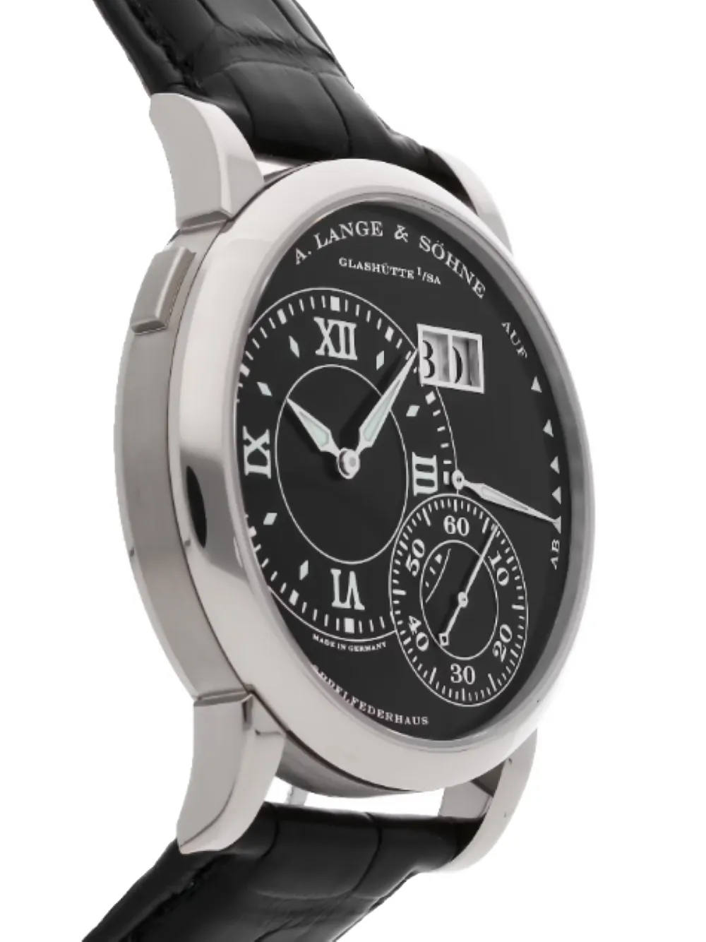 Pre-owned A. Lange & Sohne Platinum Grand Lange 1 41mm In Black