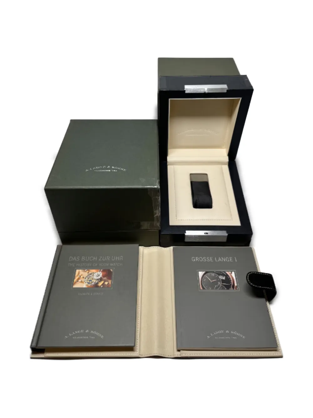Pre-owned A. Lange & Sohne Platinum Grand Lange 1 41mm In Black