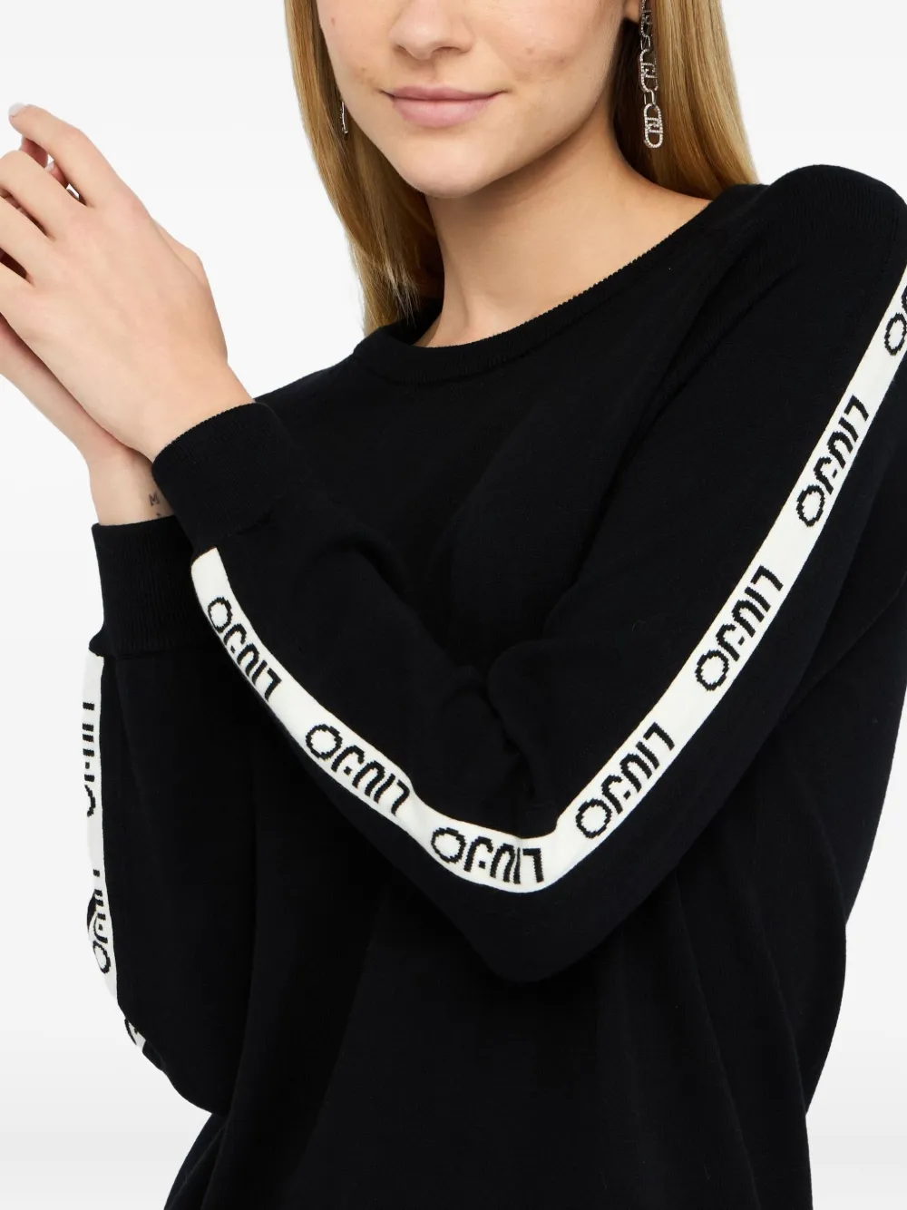LIU JO Jurk met raglan mouwen en logodetail Zwart