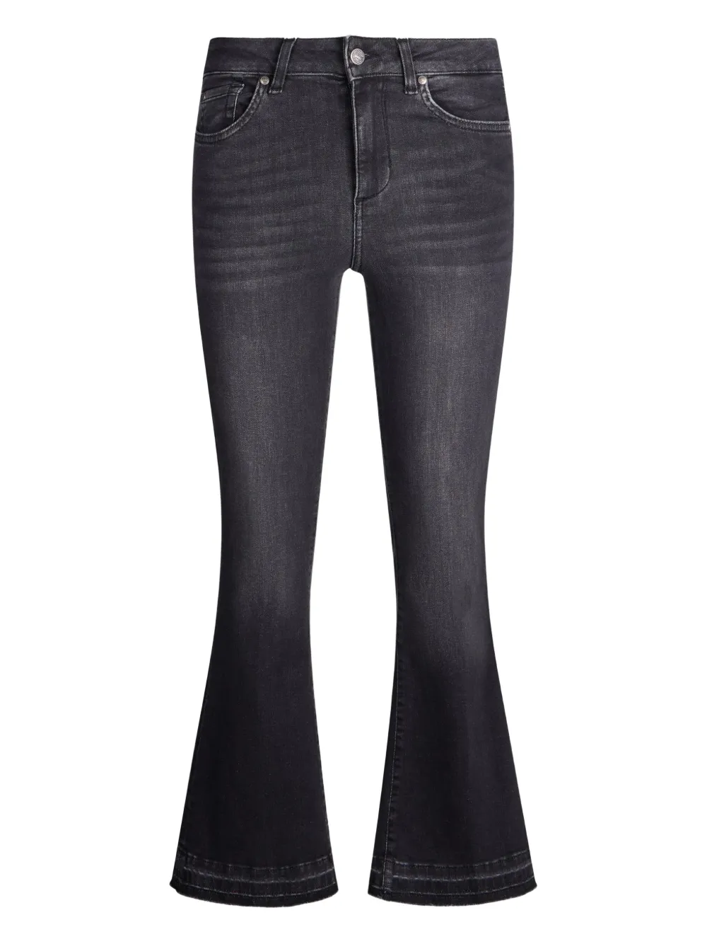 LIU JO logo-plaque frayed jeans | Black | Image 1
