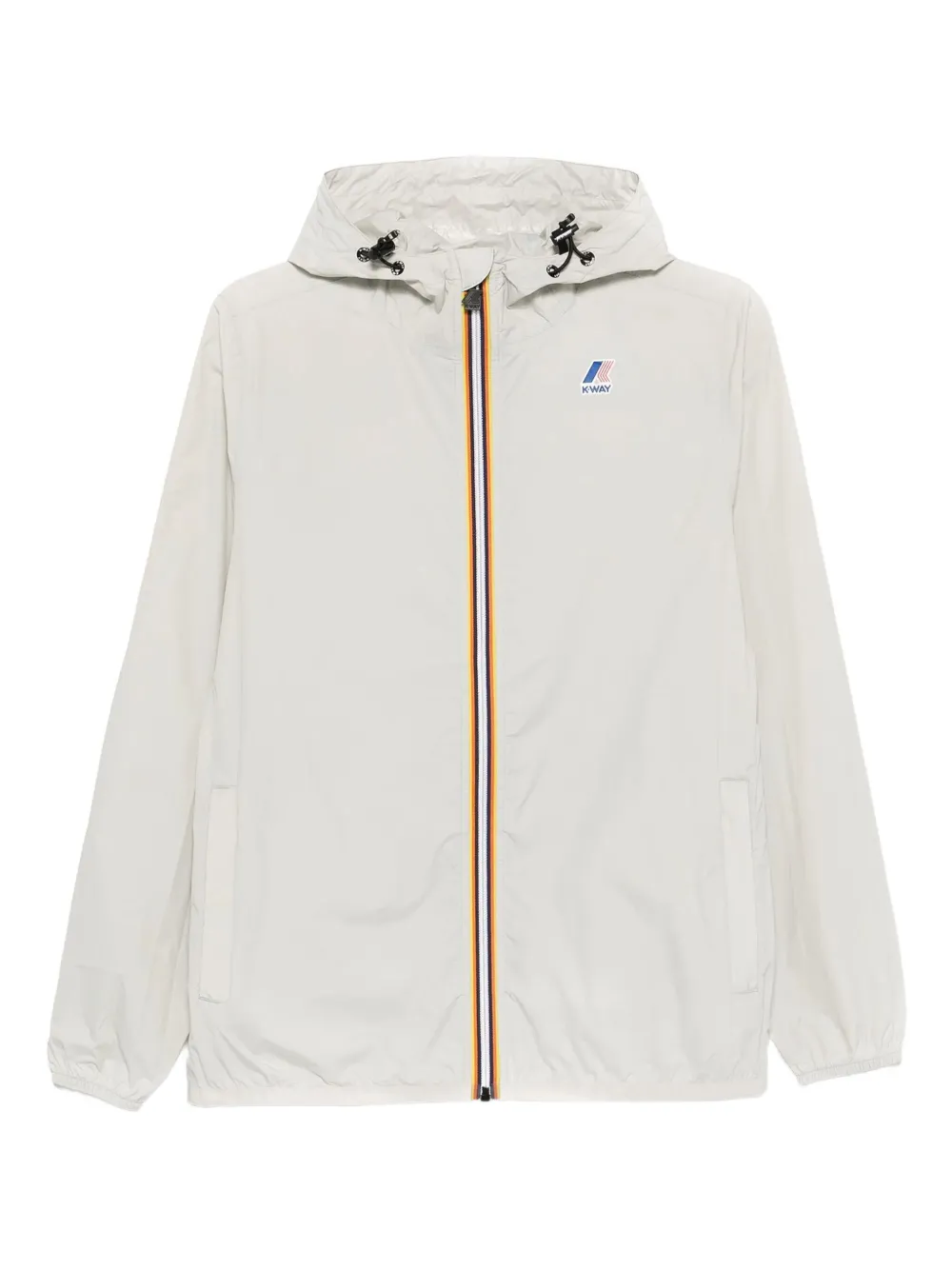 hooded zip-front jacket