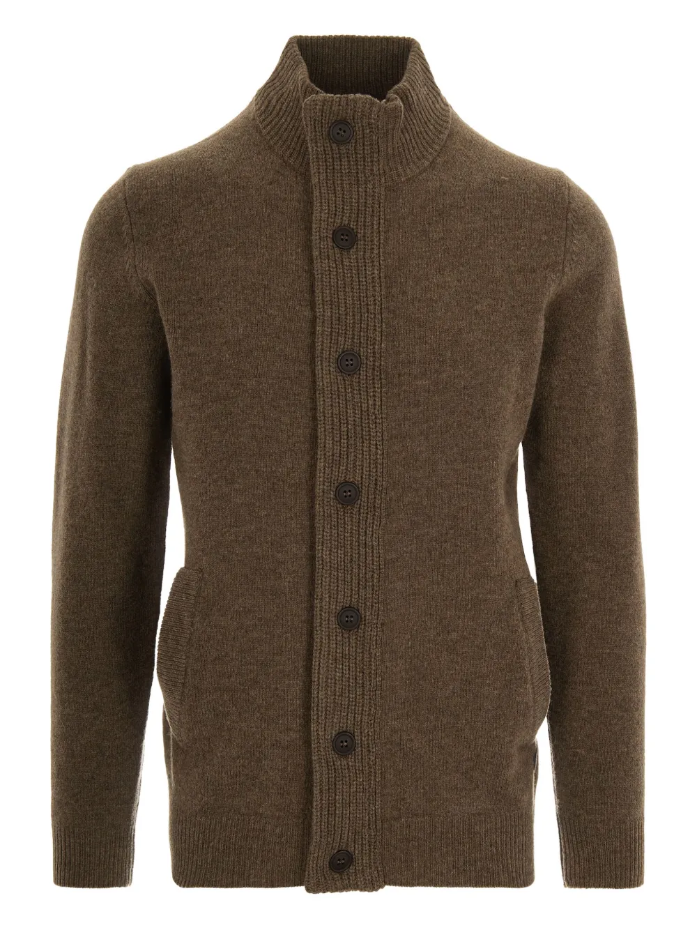 Barbour high-neck wool cardigan Bruin