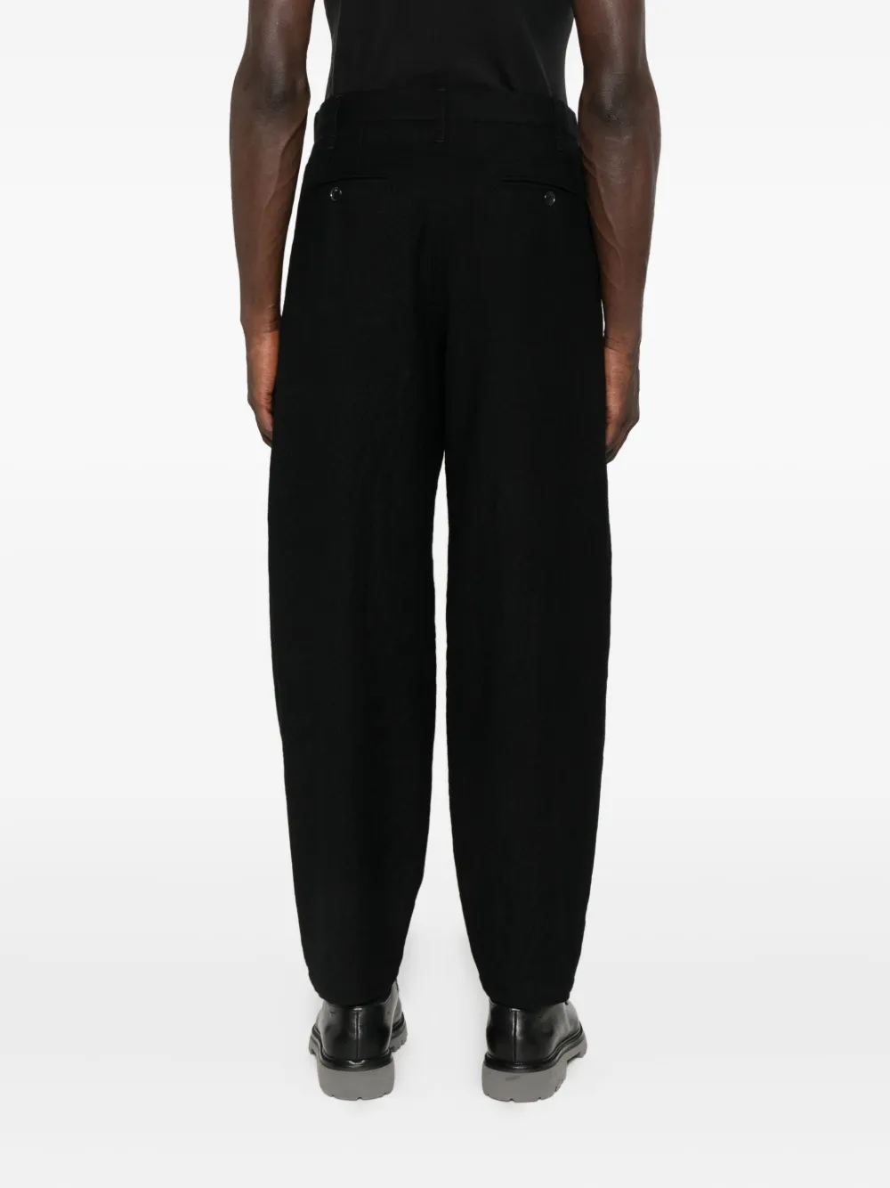 Giorgio Armani Broek met geplooide zak Zwart
