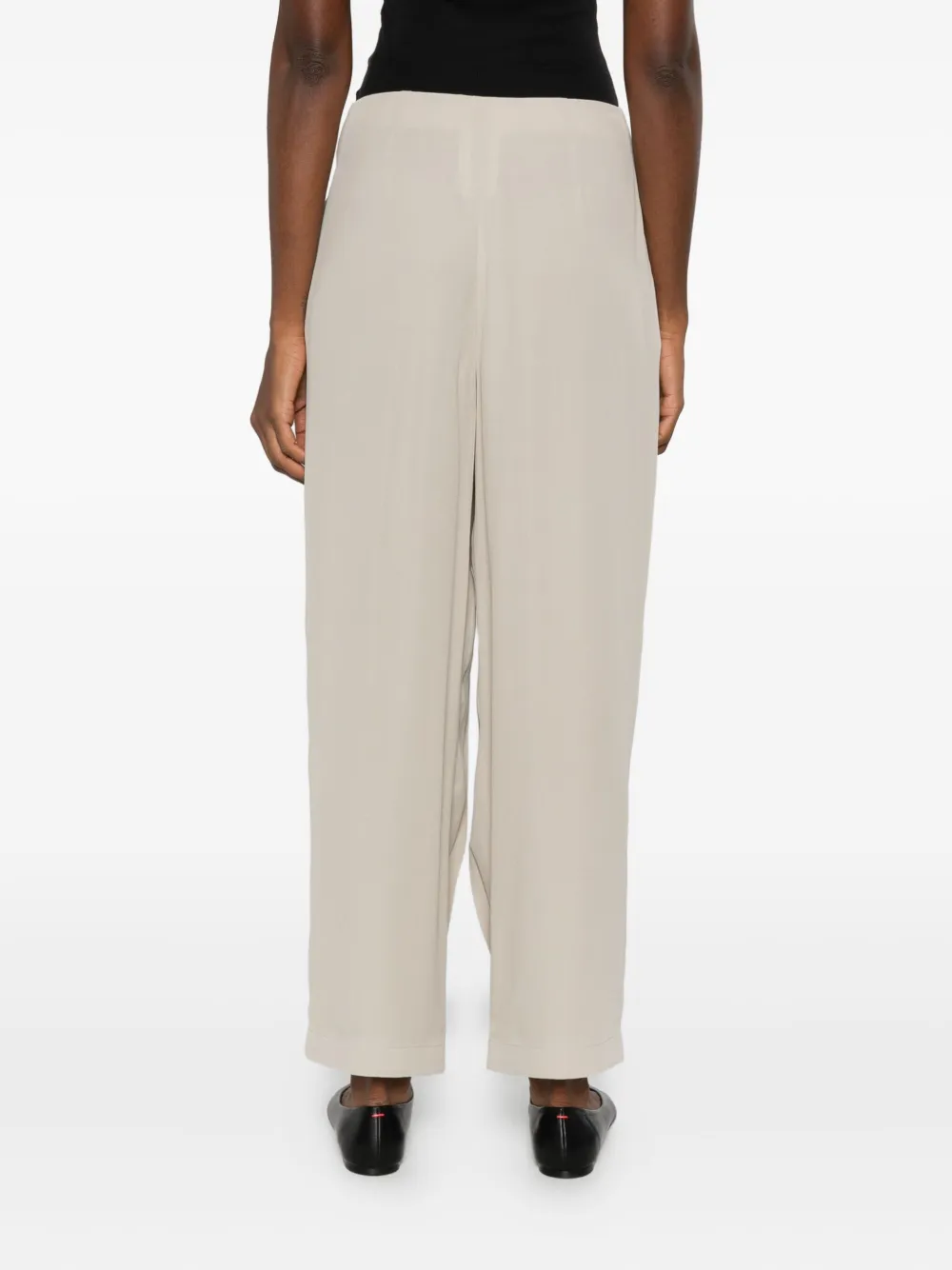 Giorgio Armani Broek met geplooide zak Beige