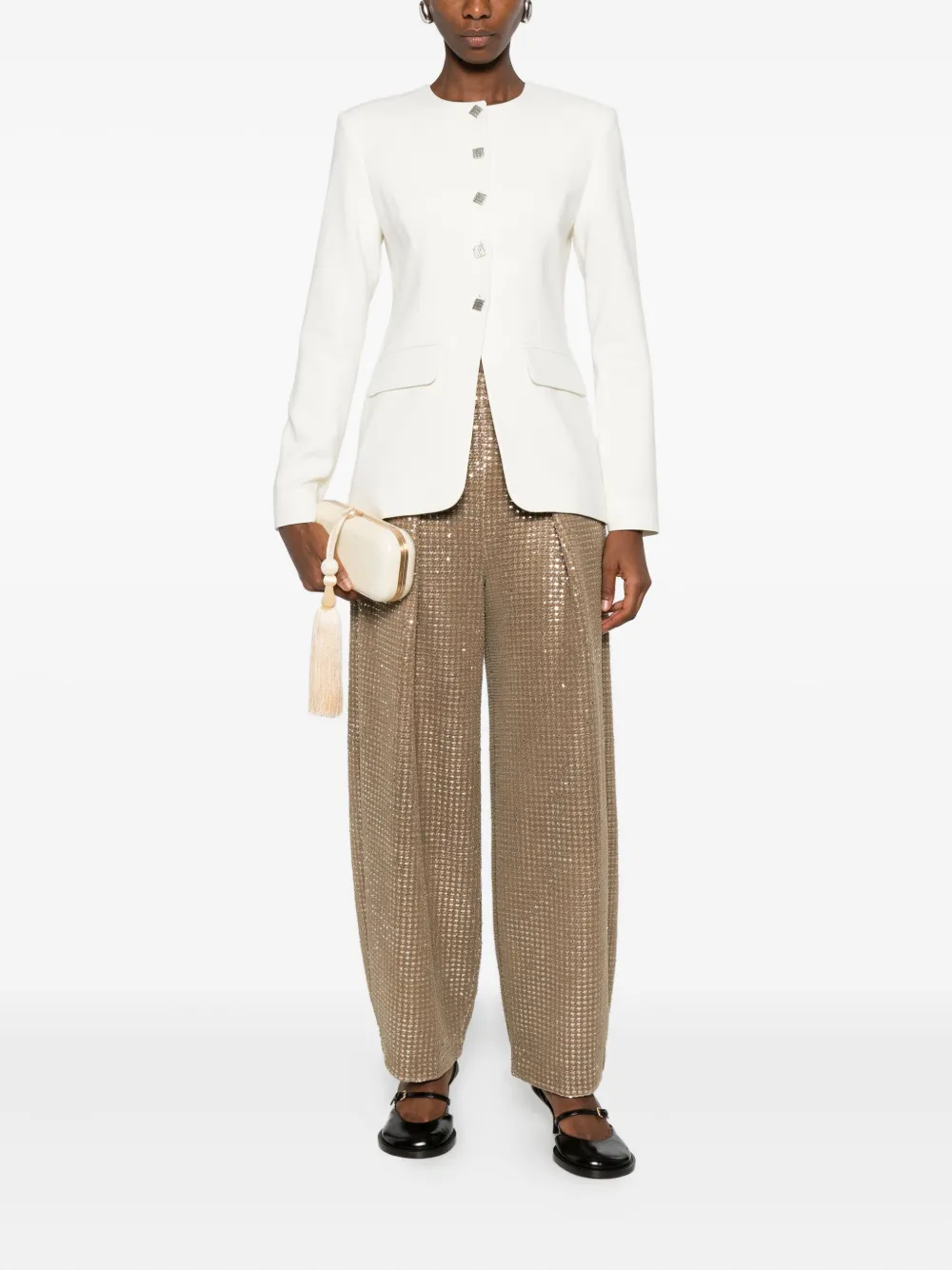Giorgio Armani sequin-embellished pants | High Waisted Pants | Image 2