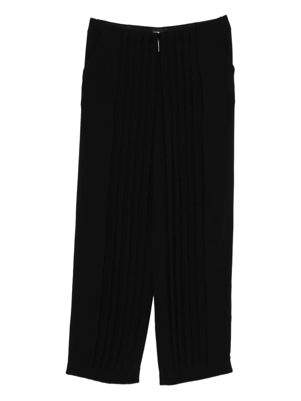 Giorgio Armani Asv Pleated Triple Silk Georgette Trousers In Black