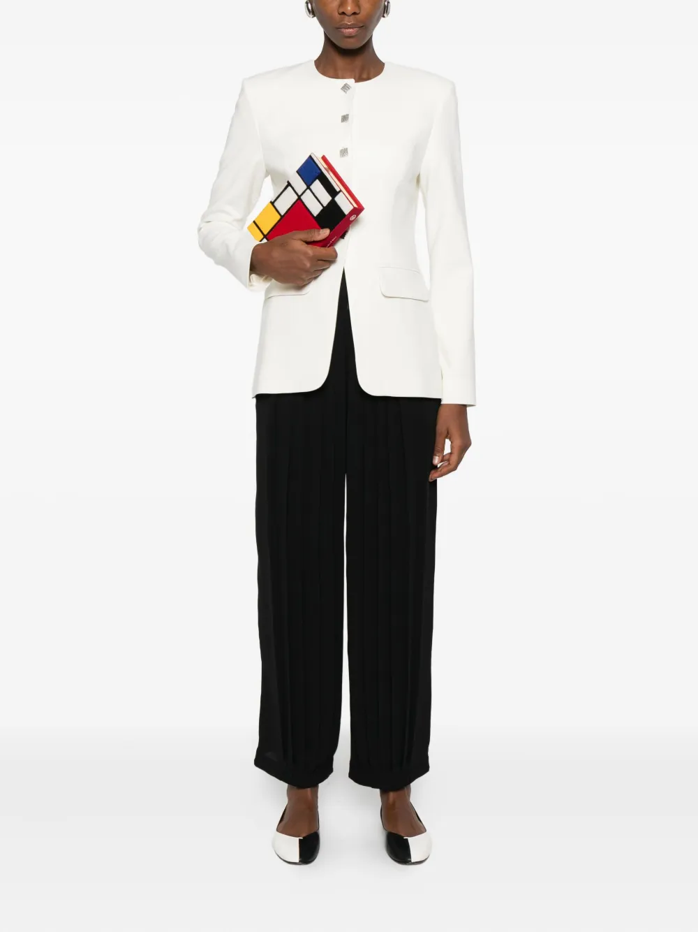 Giorgio Armani pleated zip-front pants | Cropped Pants | Image 2