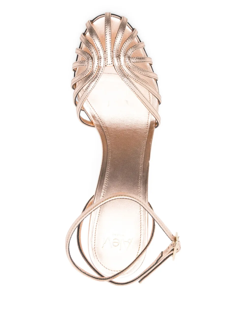 Alevì 95 mm Ally leren sandalen met enkelbandje Goud