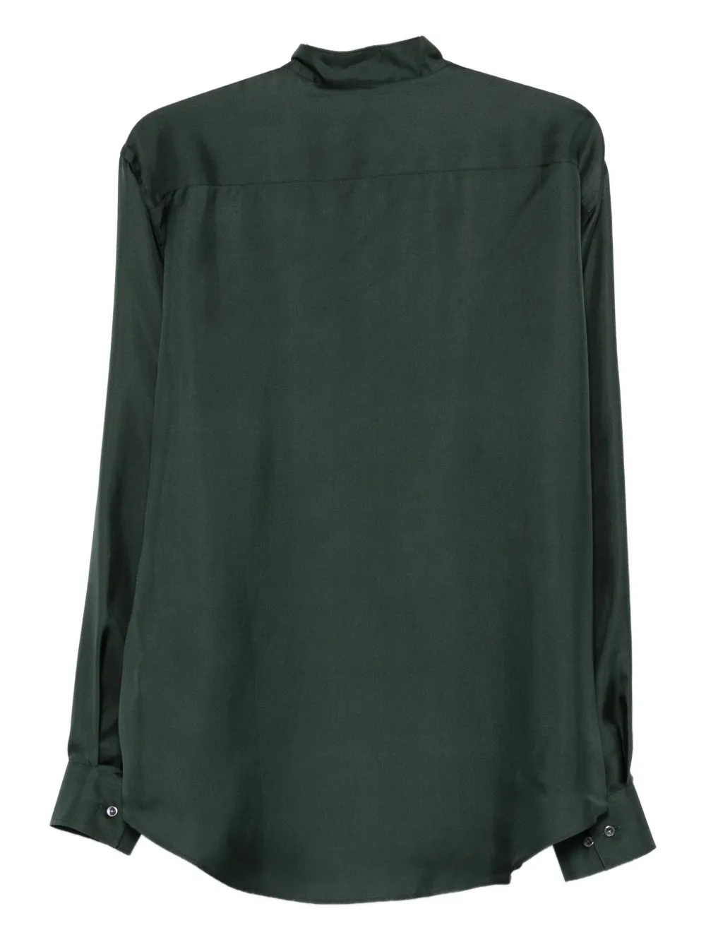 Giorgio Armani mandarin-collar silk shirt - Groen