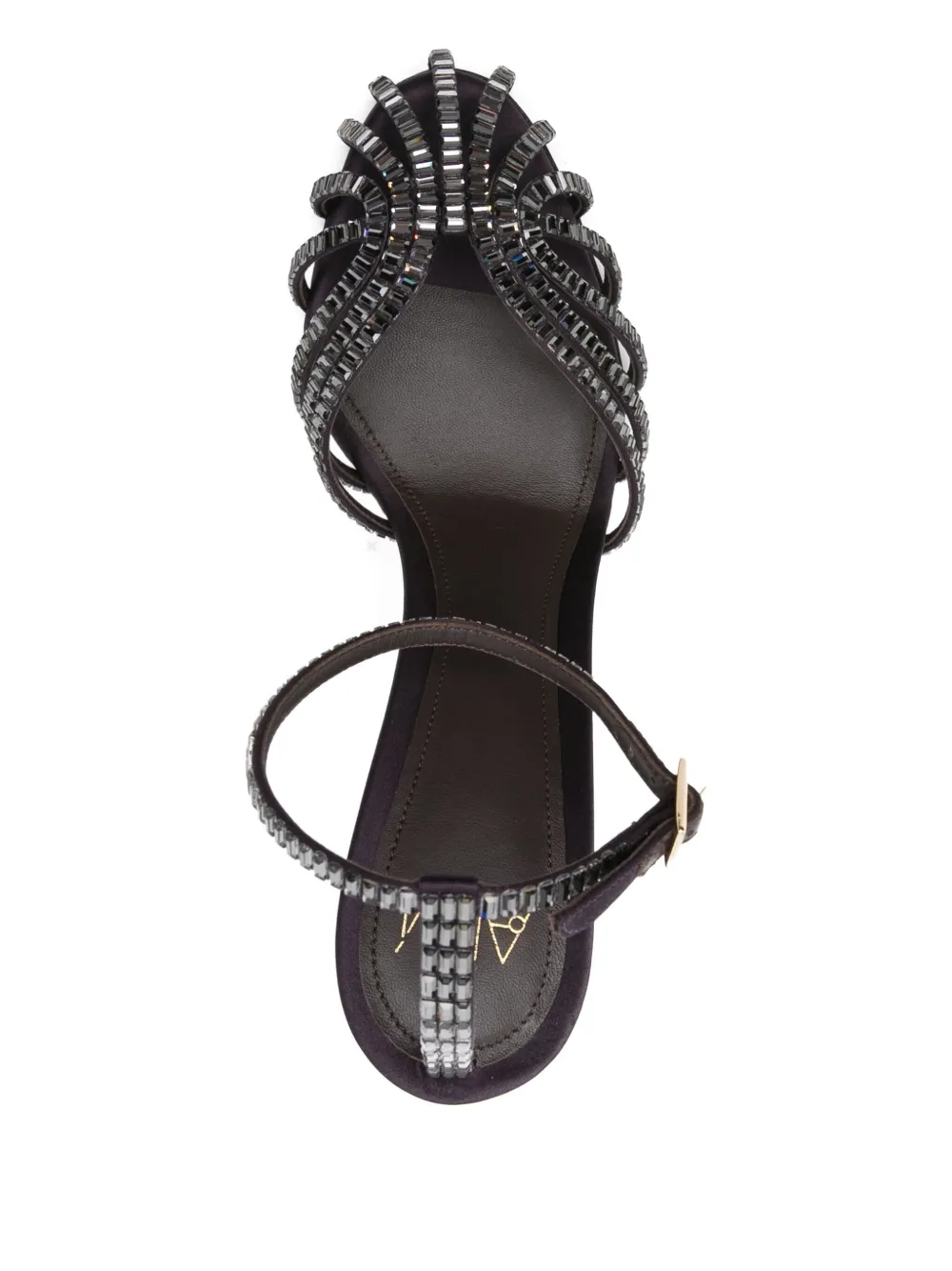 Alevì 100mm Crystal-embellished Stiletto Sandals In Purple
