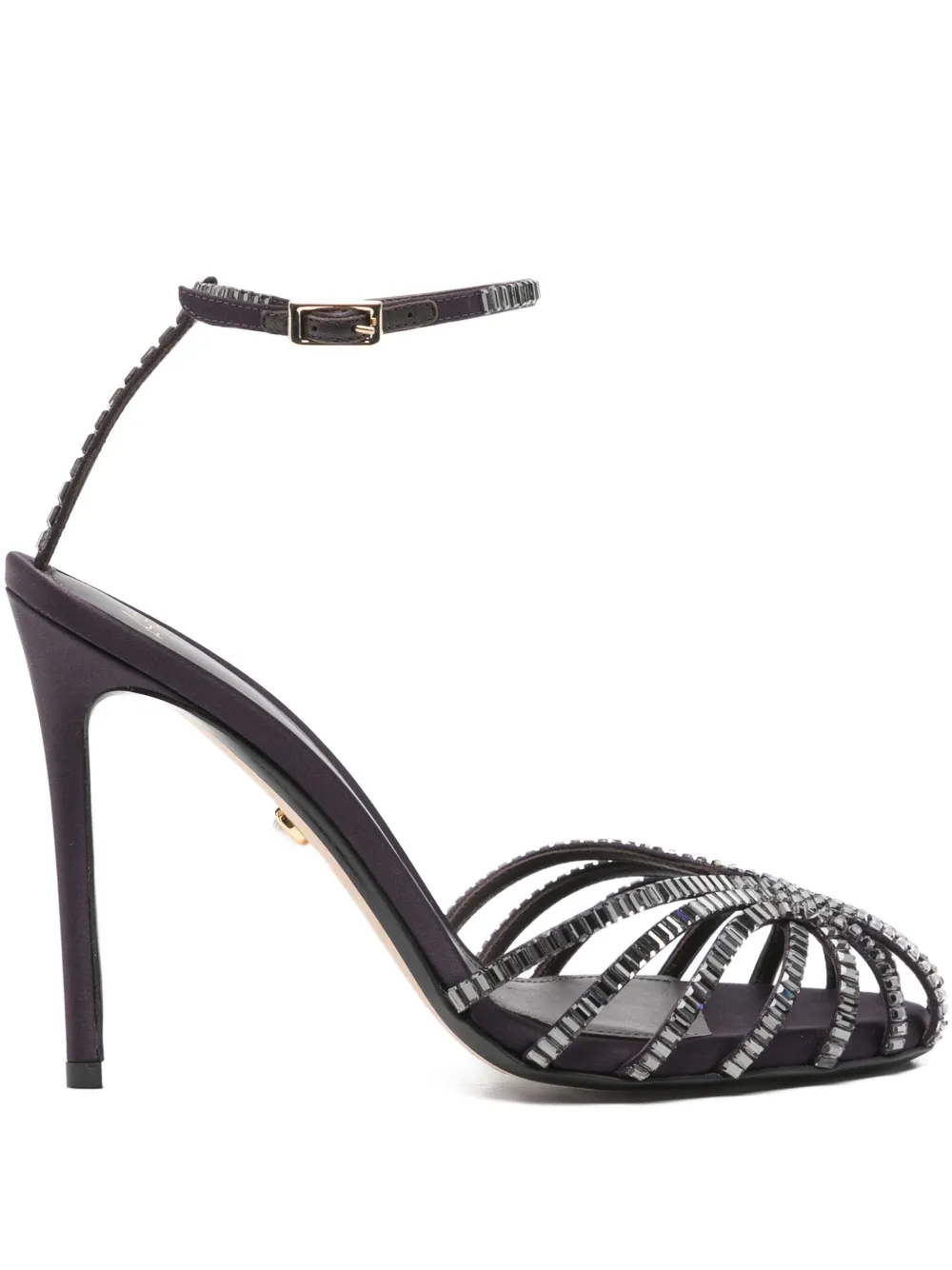Alevì 100mm Crystal-embellished Stiletto Sandals In Purple
