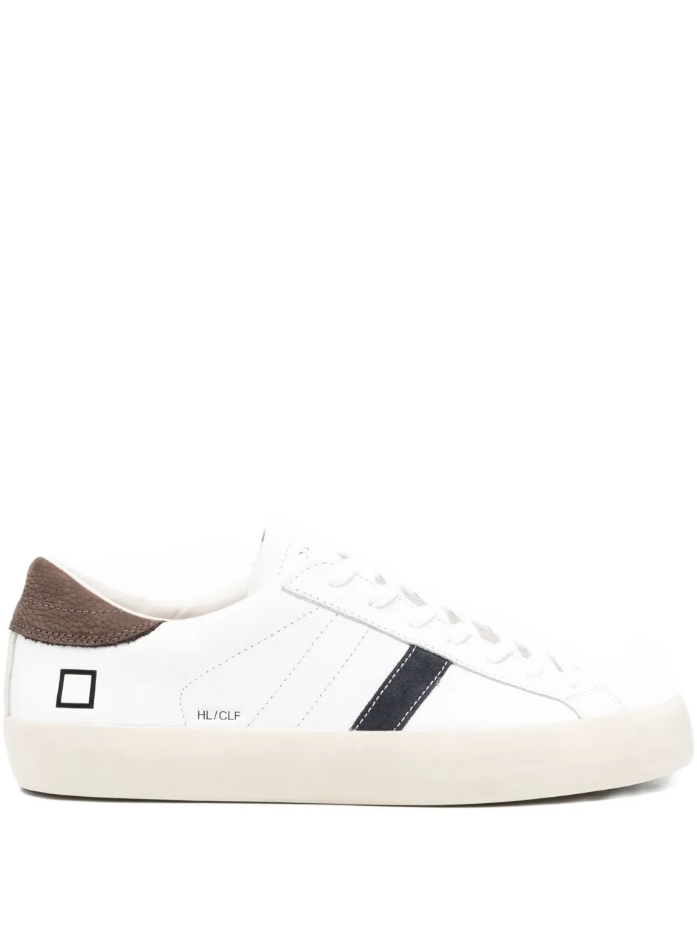 Date Hill Low Leather Stripe Sneakers In White