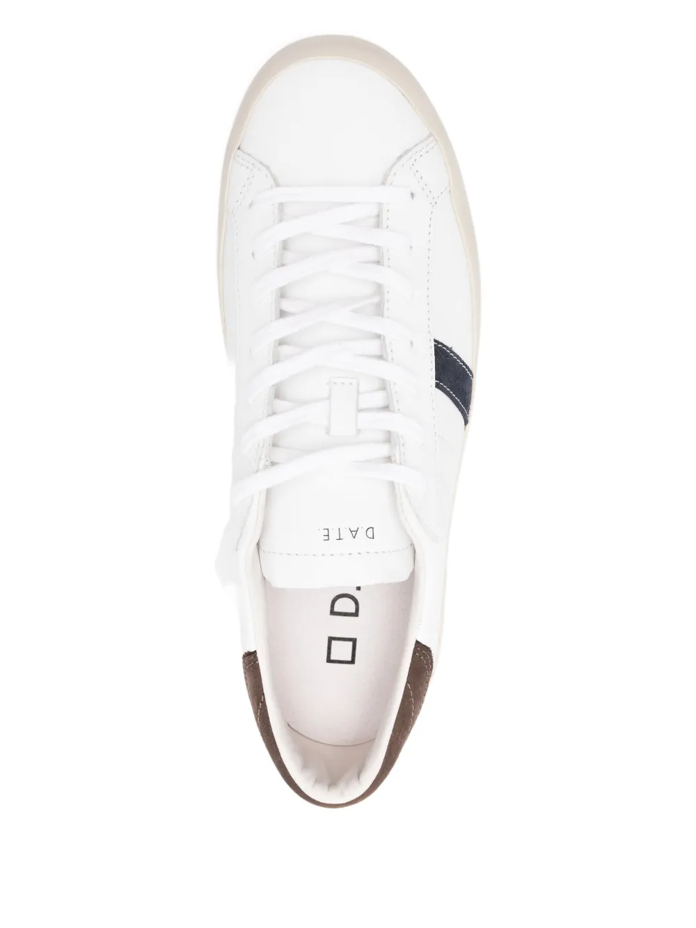 Date Hill Low Leather Stripe Sneakers In White