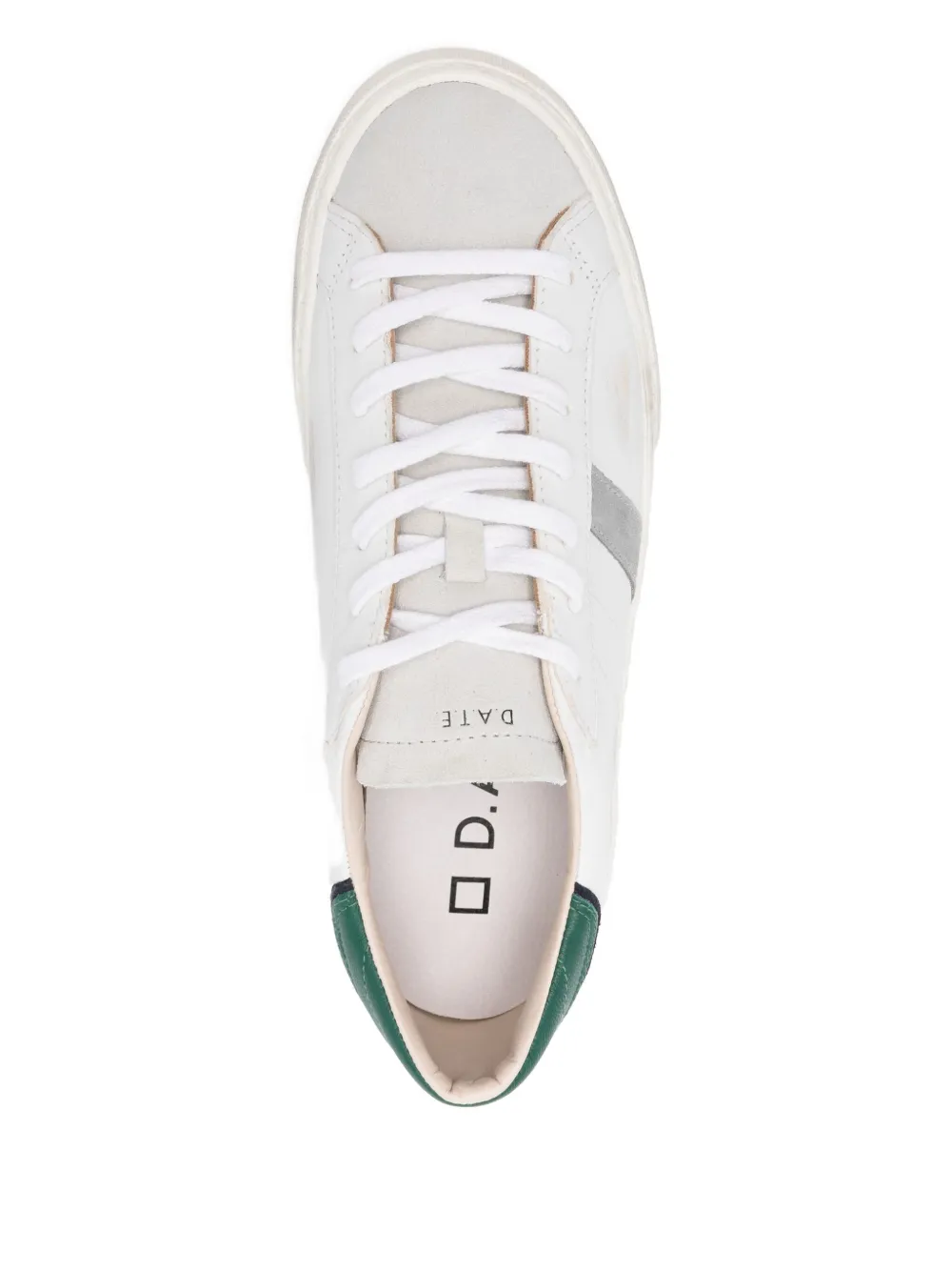 D.A.T.E. Hill Low leather-panel sneakers White