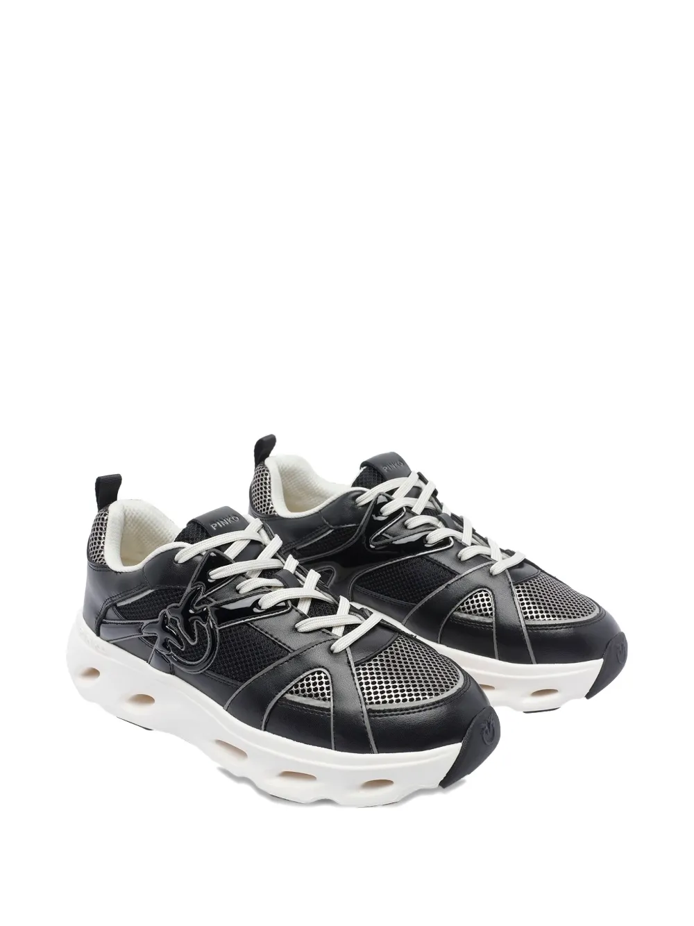 PINKO logo-detail mesh-upper sneakers Black