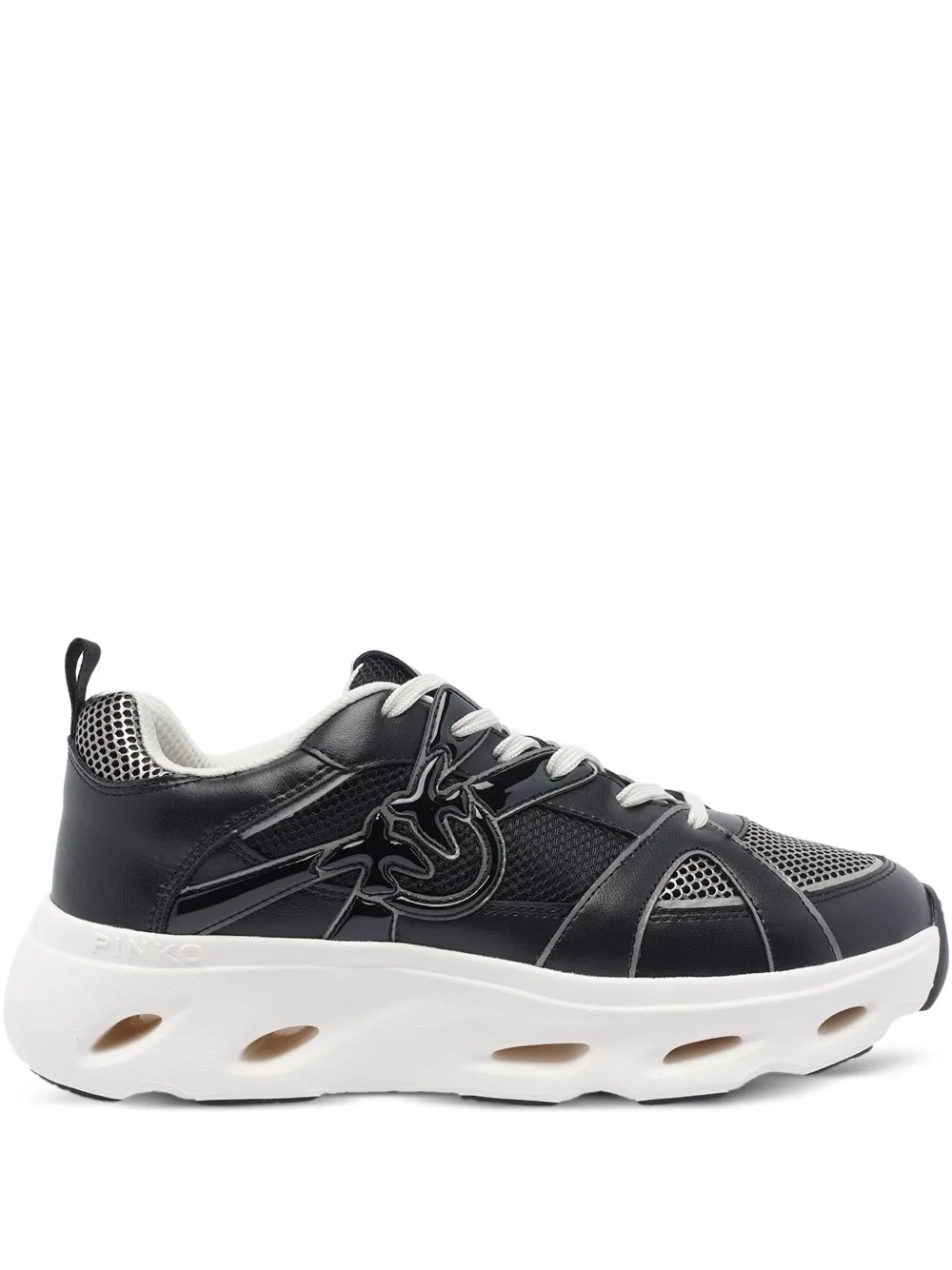 PINKO logo-detail mesh-upper sneakers Black